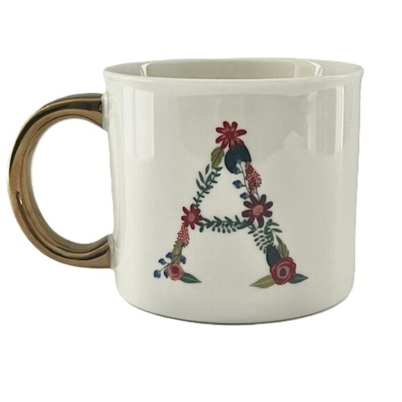 Opal House Monogram Initial "A" Mug Floral Coffee Tea - Picture 2 of 4